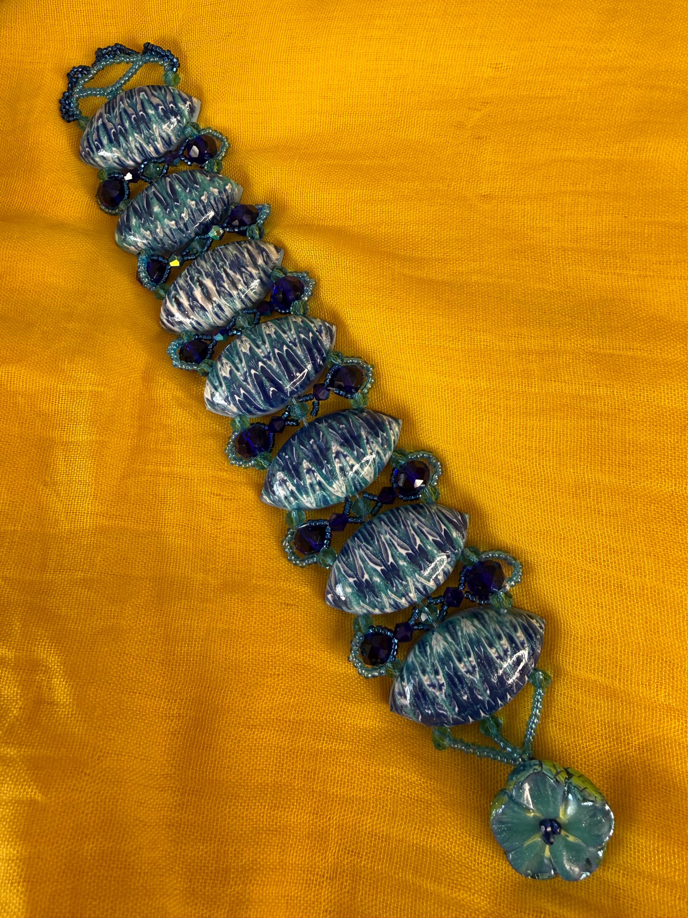 Indigo Beaded Bracelet