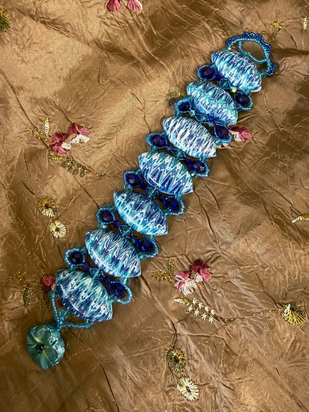 Indigo Beaded Bracelet