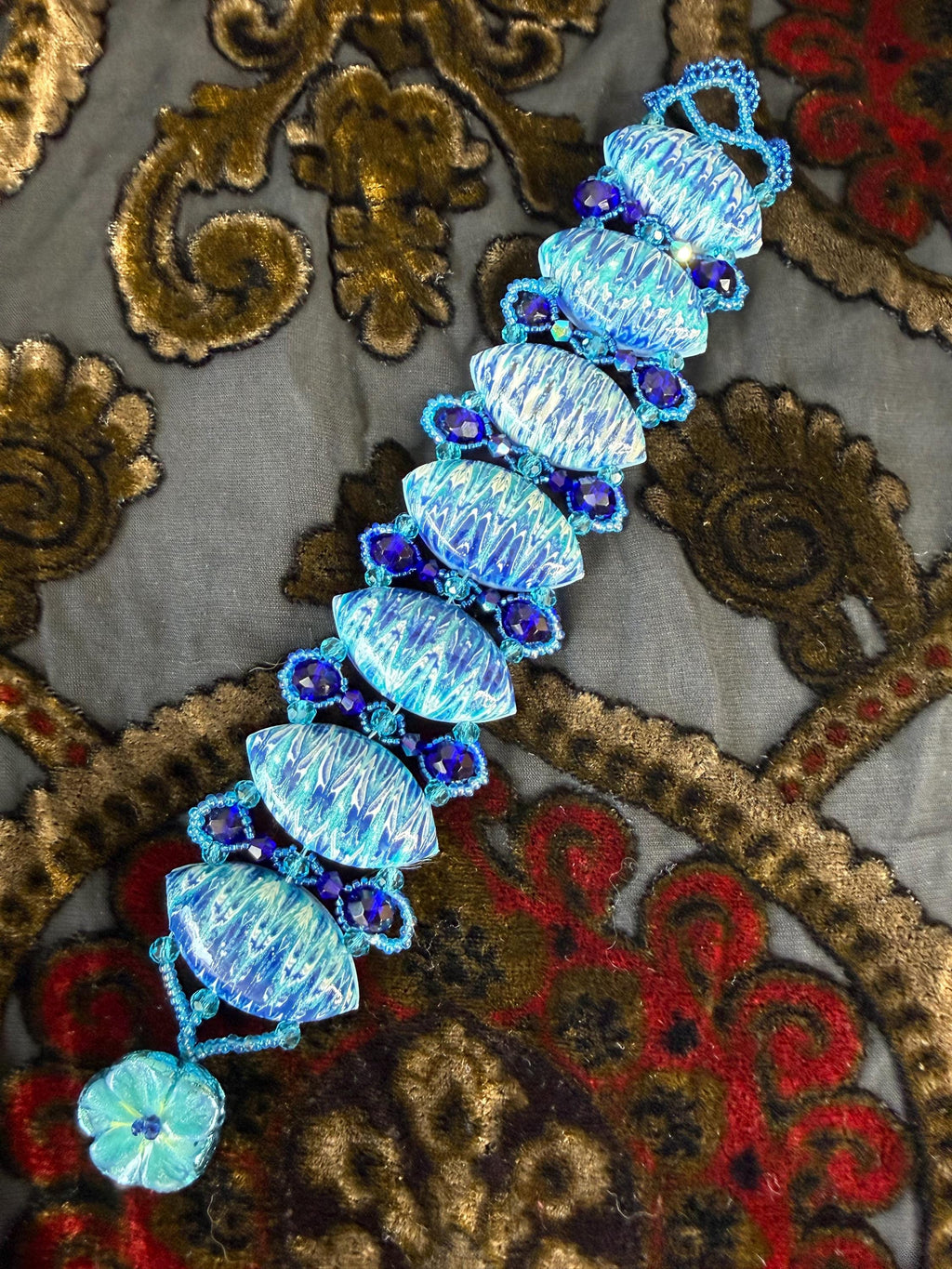Indigo Beaded Bracelet